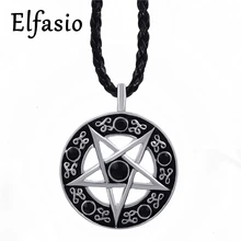 Invert пентаграмма звезда Мужская Оловянная подвеска с 2" чокер ожерелье LP207A