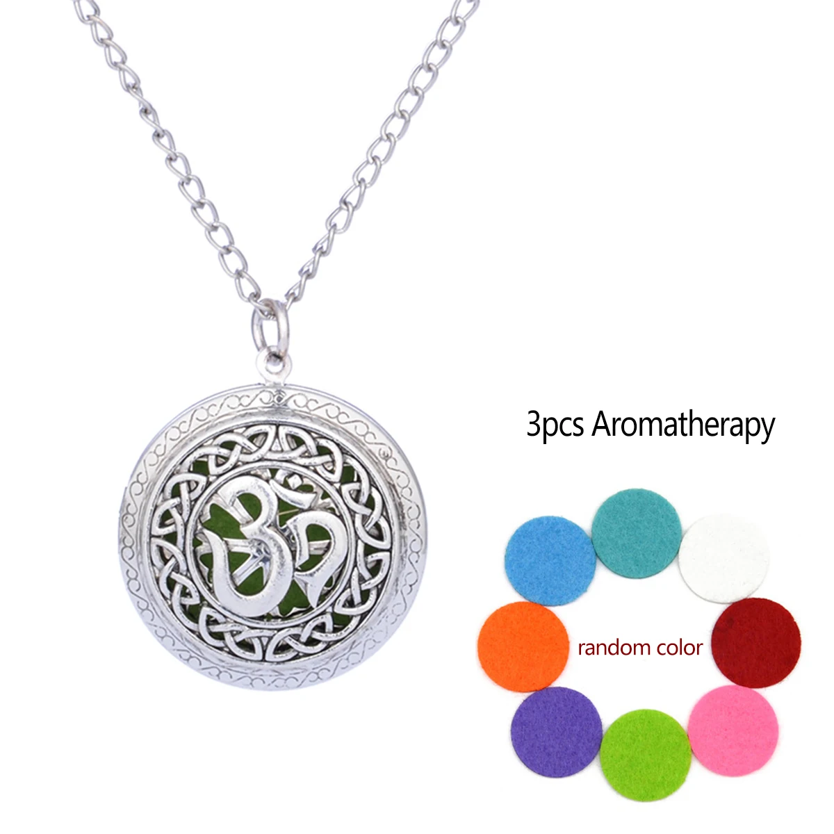 Aromatherapy Locket Necklace Hollow Round Pendant With Pads Oil Essential Diffuser Open Pendant Necklace Fashion Jewelry