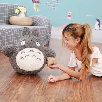 

40cm Famous Cartoon Movie Character Lovely Plush Totoro Toy Soft Stuffed Cat Pillow Cushion Birthday Gift Toys for Children Kids