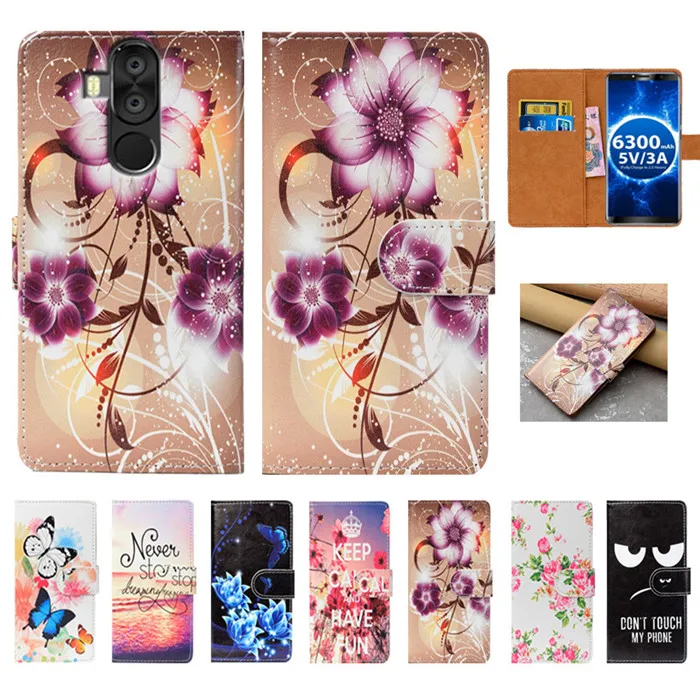 

For Oukitel K6 Case High Quality Pu Leather 6.0" Print Flip Wallet Case Back Cover Book Case For Oukitel K6 Cases