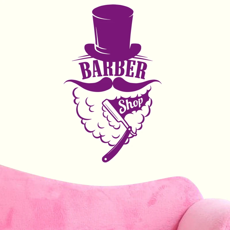 Man Barber Shop Sticker Shave Chop Bread Decal Haircut Shavers Posters Vinyl Wall Art Decals Decor Windows Decoration Mural