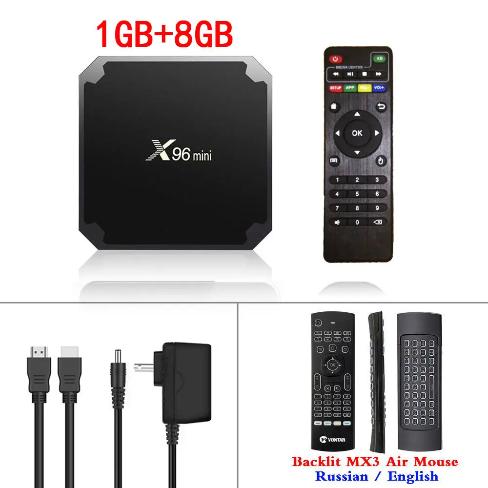 X96 Мини Android tv BOX 2G/16G Amlogic S905W 1G/8G четырехъядерный 2,4G WiFi X96mini смарт-приставка Android 7,1 4K медиаплеер - Цвет: 1G8G MX3