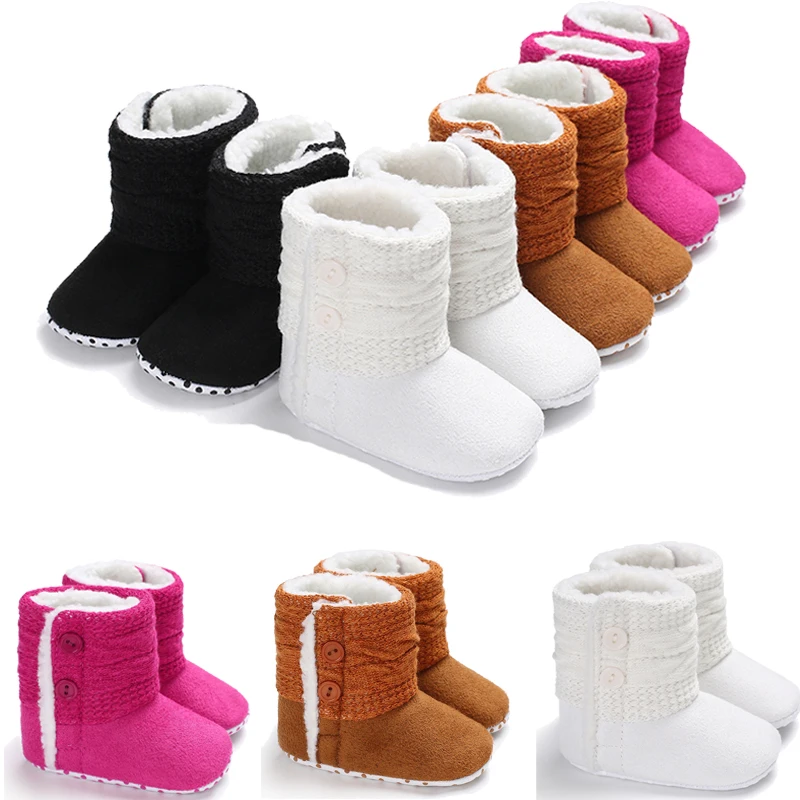 Нескользящая обувь для новорожденного ребенка, для мальчиков и девочек; зимние теплые ботинки для детей ясельного возраста для детей, на мягкой подошве; для детей 0-18 м