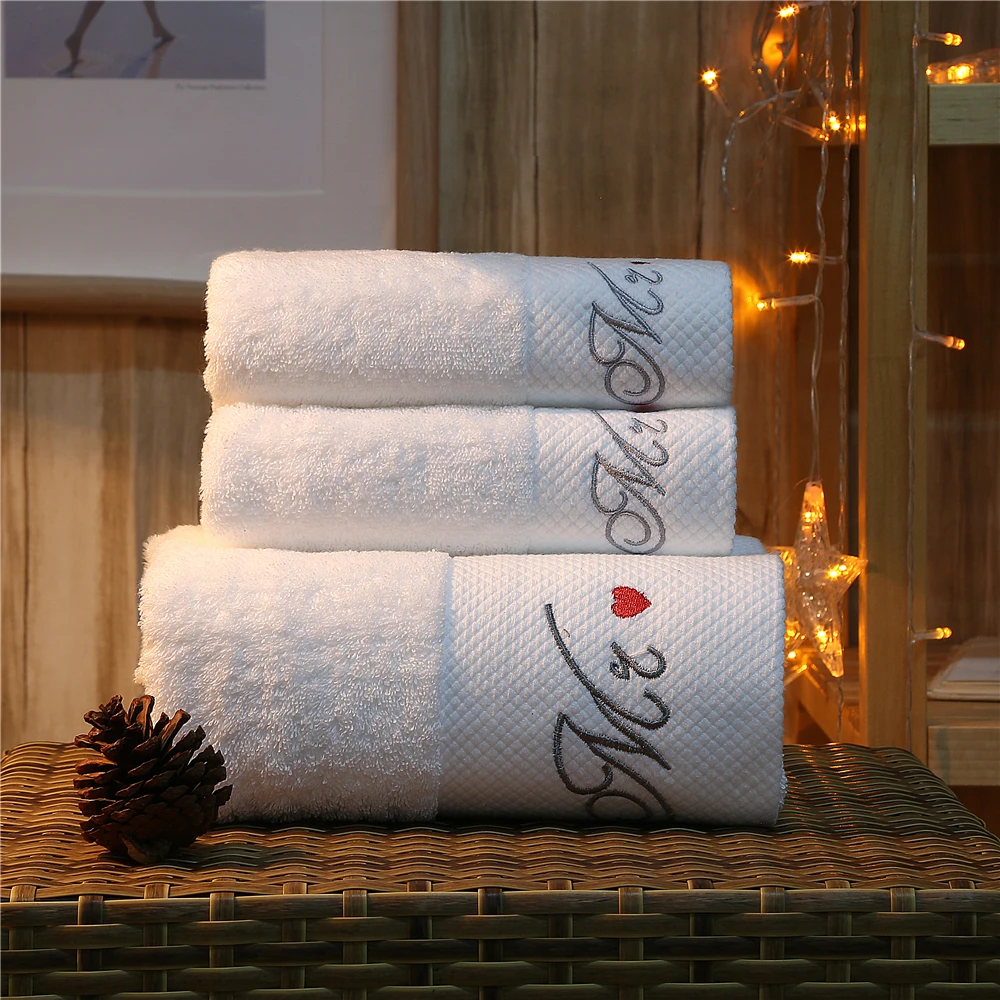 Embroidered Crown White bath towel 5stars Hotel Towels 100% Quality To