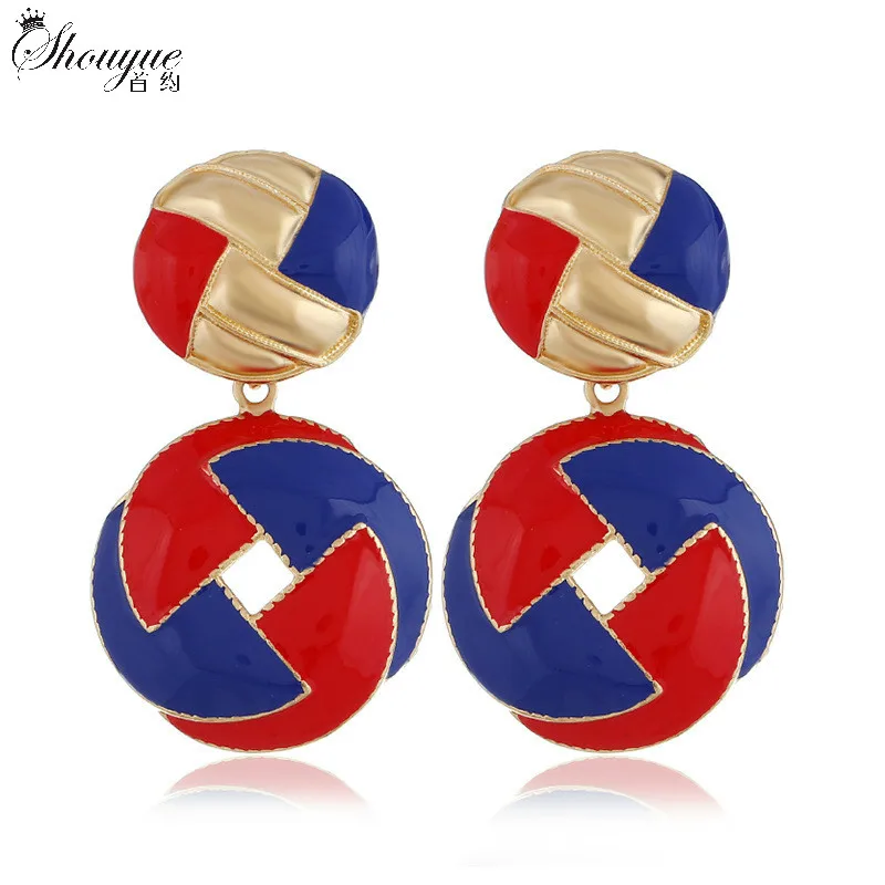 

Best Selling Bohemian Metal Alloy Stud Earrings Drip Colorful Elegant Ladies Jewelry Fashion Simple Charm Drop Oil Earrings