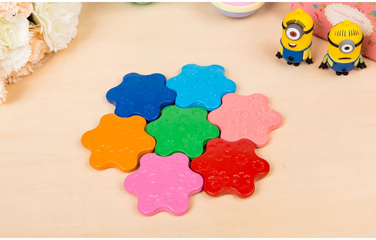 6 цветов нетоксичный воск креативная живопись мелки кольцо форма детские подарки головоломка для раннего образования детские игрушки Рисование художественные принадлежности