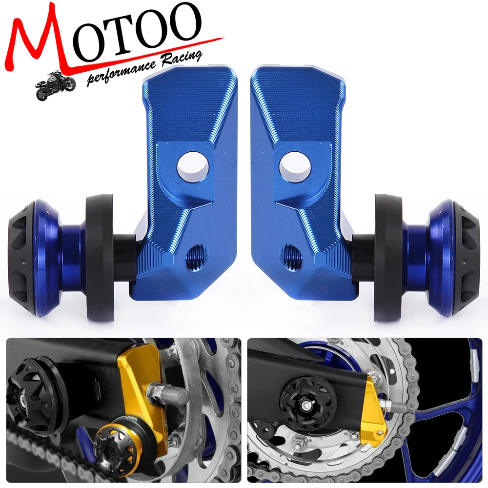

Motoo - Motorcycle Alloy CNC Rear Axle Spindle Chain Adjuster Blocks with Spool Sliders Kit For Yamaha YZF R3 MT-03 MT-25 15-16