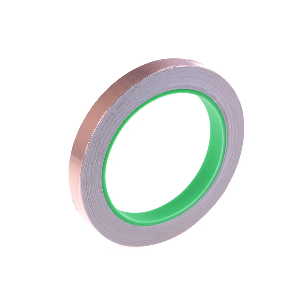 1pc 12mmx20M(65ft) Electric Conduction Copper Foil Tape EMI Shielding Conductive Adhesive Adhesive Single Face