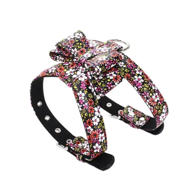 Pet Dog Collar Harnesses Adjustable Breakaway Dog Collar Flower Bow