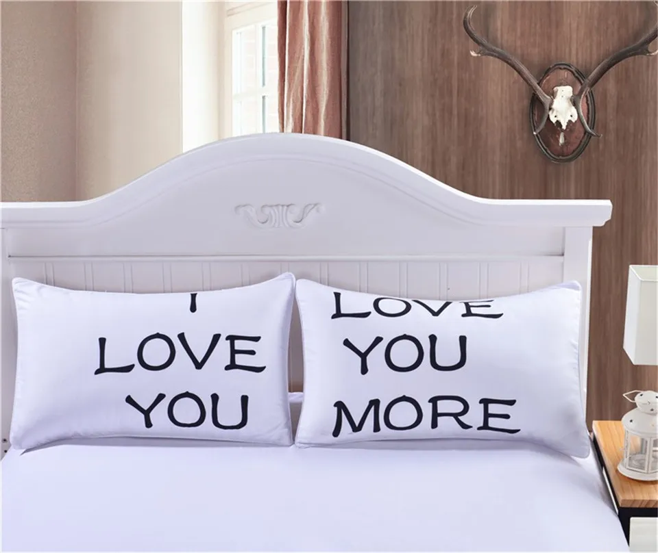 Чехол для подушки I LOVE YOU MORE подарок на Рождество романтику годовщину свадьбу День