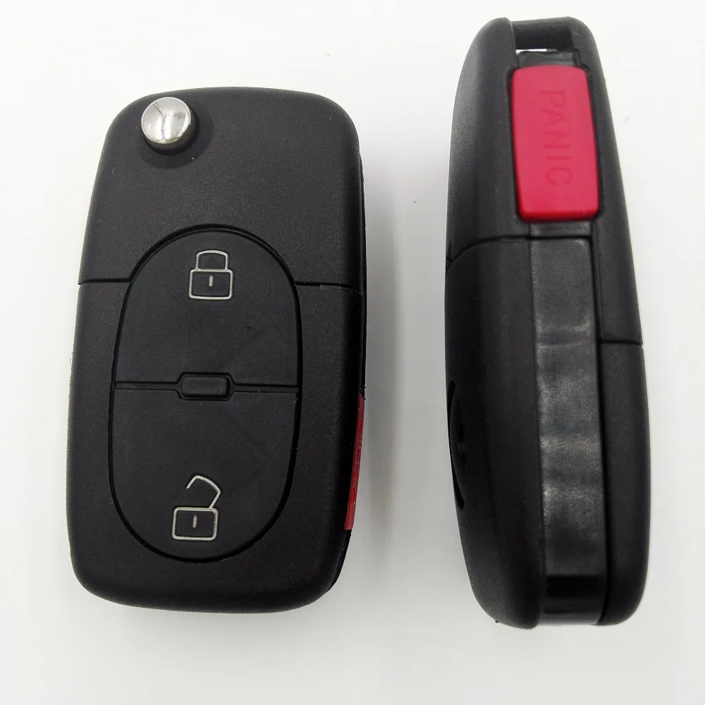 2 кнопки флип пустой ключ красная тревожная кнопка пульт дистанционного управления чехол Fob для VW Golf 4 5 Passat B5 B6 Polo камера Bora Touran заменен флип-ключ оболочки