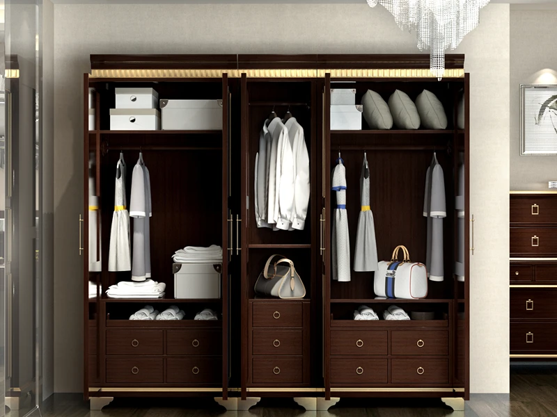 Usa Antique Solid Wood Wardrobe Luxury 5 Door Wardrobe Designs In