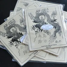 50 шт. " x 6" Дракон Стиль кожа для обучения татуировкам лист иглы наконечник резиновая практическая кожа бумага