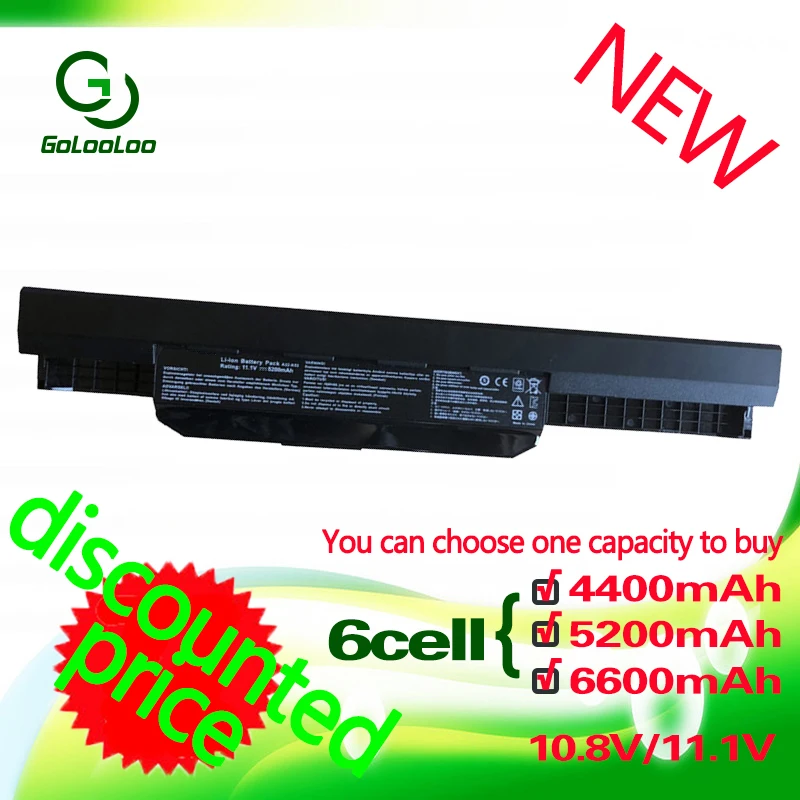 

Golooloo 4400MaH Battery for Asus A32-K53 A31-K53 A41-K53 A42-K53 A43 K53 K53S X43JE X43JF X43JR X84C X54H X54HB k53sd K53S