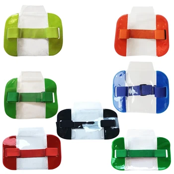 

1 Pcs New Arrival Elastic Arm Band ID Badge Holder Multi Color Armband Photo Note Card Holder School Office Supply