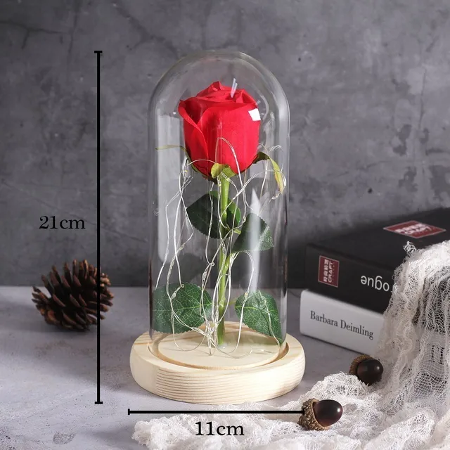La Rose Eternelle Sous Cloche Rouge