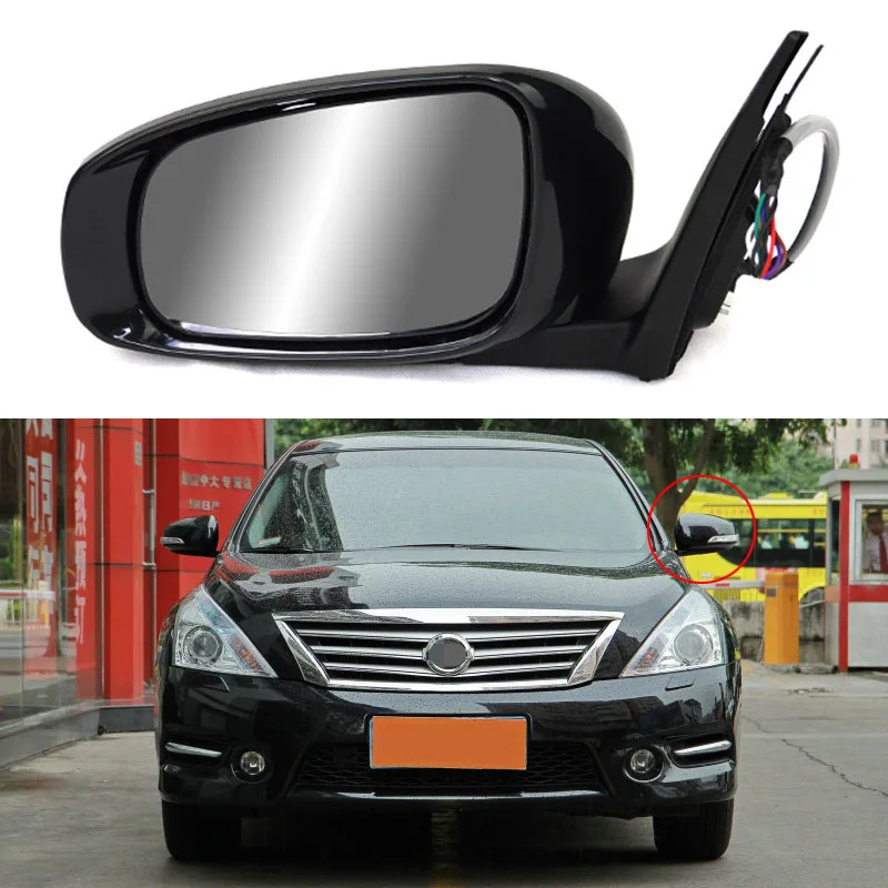

Savanini 9 Pins Exterior Side Automatic Folding Power Adjustable&Heated Glass LED Turn Signal Mirror For Nissan Teana 2008-2012
