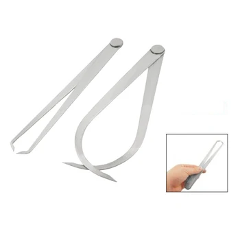 

2 x Silver Tone Metal Friction External Internal Calipers Tool