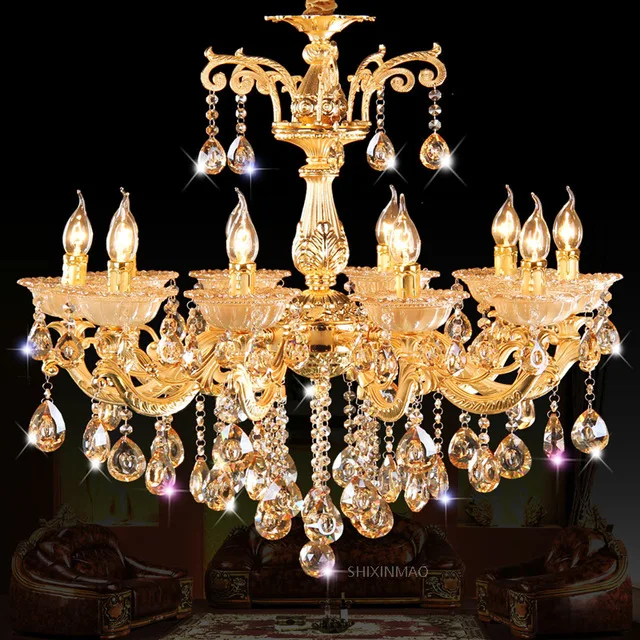 

SHIXNIMAO free shipping Deluxe copper plating gold body LED Crystal Luxury Crystal Chandelier Fashion crystal chandelier 004