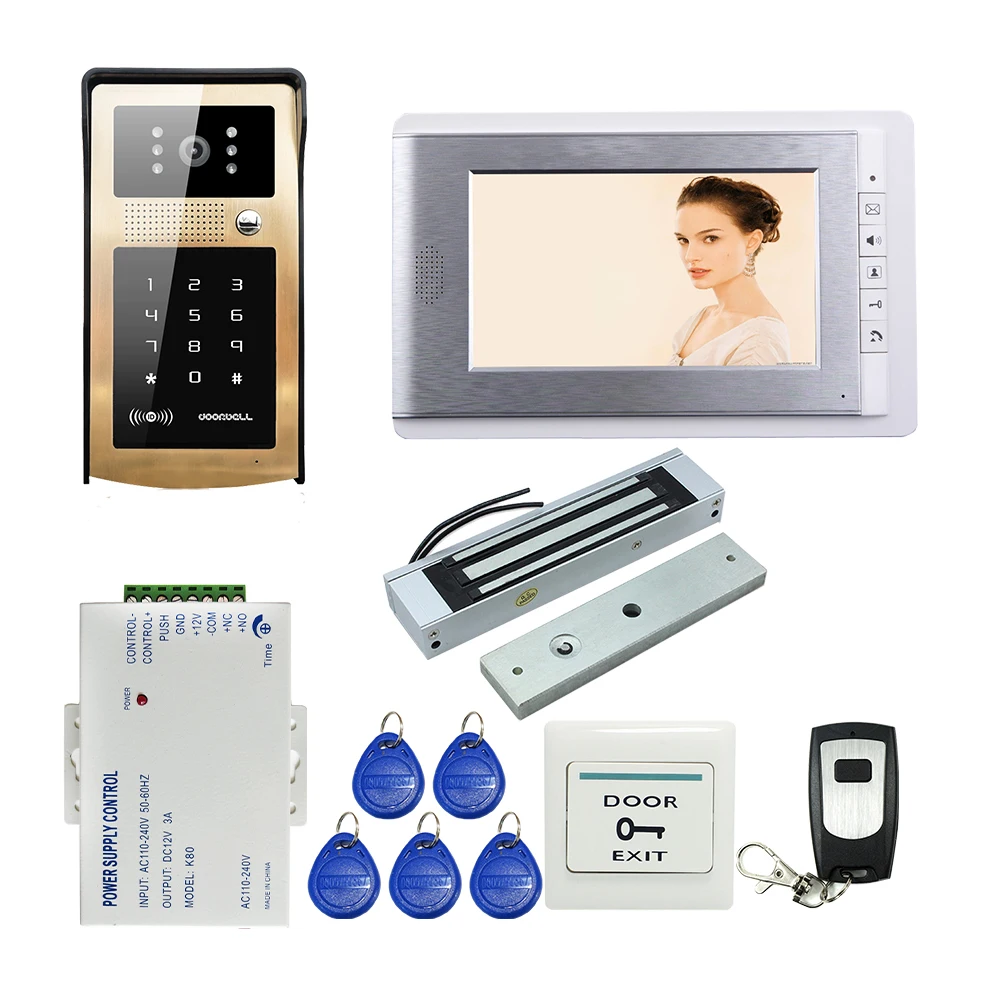 FREE SHIPPING 7 Color LCD Video font b Door b font Phone Intercom SYSTEM Metal Outdoor