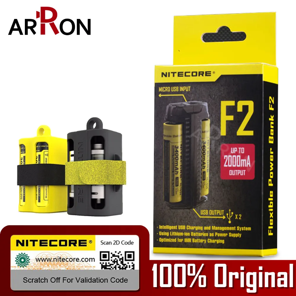 

NITECORE F2 Flexible Power Bank 2A Smart Li-ion IMR 18650 Battery 2 Slots USB Charger Lightweight Portable Power Source Adapter