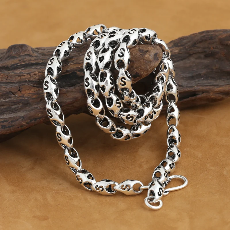 6MM Handmade 925 Silver Necklace Sterling Chains Necklace for Men