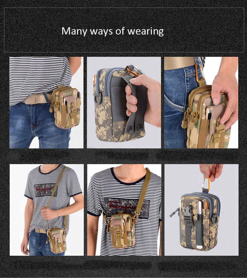 2017 Upgrade MOLLE Mini  Shoulder Men Nylon Waist Tactical Bag Tactical Waist Belt Military Sports Molle Bag Case for Phone (17)