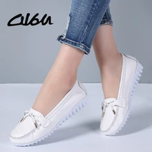 O16U/весенние женские балетки на плоской подошве; летние туфли типа мокасин из телячьей кожи; Мокасины без шнуровки; женские балетки на плоской подошве; эспадрильи; женские лоферы