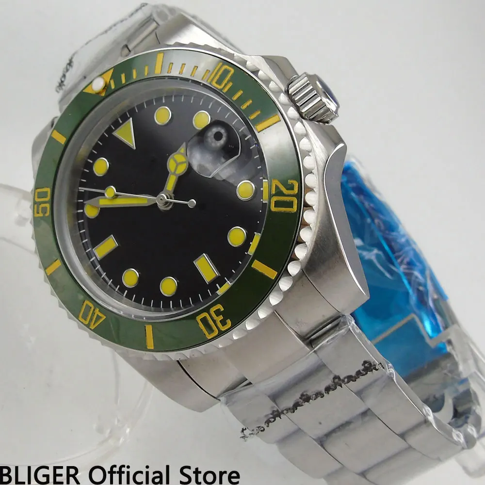 

Nologo BLIGER 43MM Sterile Watch Face Automatic Men's Watch Ceramic Bezel Stainless Steel Movement