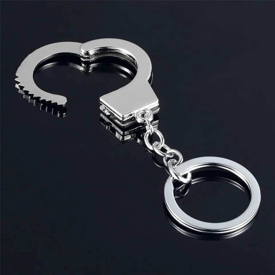 Fashion Metal Keychain Hot Sale Key Holder Simulation Handcuffs model Car Key Chain Key Ring For Best Gift jewelry (4)