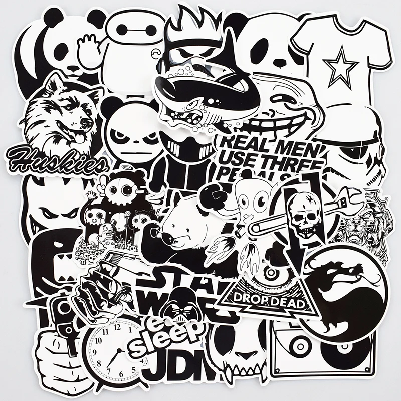 100 قطعة/50 قطعة الأسود والأبيض ملصقا الأمتعة لوح التزلج سيارة التصميم الفينيل Deacals دراجة نارية محمول بارد خربش ملصقات صناعة يدوية 100 قطعة/50 قطعة الأسود والأبيض ملصقا الأمتعة لوح التزلج سيارة التصميم الفينيل Deacals دراجة نارية محمول بارد خربش ملصقات صناعة يدوية