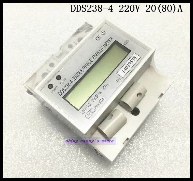 1 Pcs Dds238 4 Lcd 20 80 Un 220 V 50 Hz Monophase Rail Din Kwh Watt Heure Compteur D Energie Marque Nouveau Aliexpress