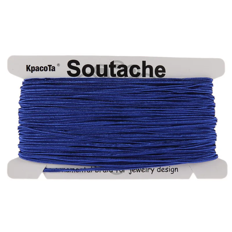 KPacTa несколько цветов 34 ярда(31 м) 3 мм ширина китайский узел Soutach цвета нейлоновый шнур DIY ювелирные изделия ручной работы плетеный материал - Цвет: blue