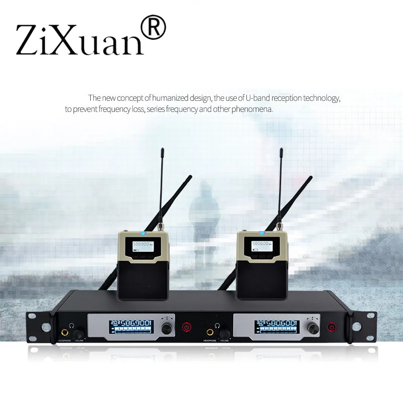 Wireless Personal In-ear Monitor System UHF Monitoring in ear monitor system Metal bodyapck Receiver Listening back for stage