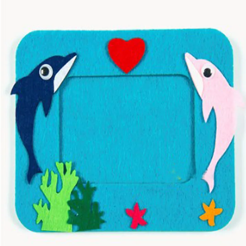 16x13cm 5 Patters For Choose Photo Frame DIY Felt Package Children handmade Nonwoven Decoration DIY Felt Package