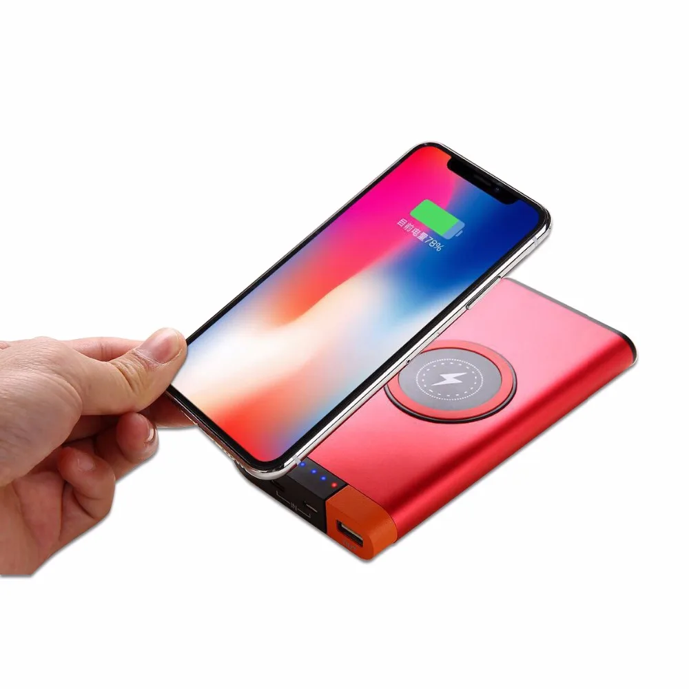 Power Bank 10000mAh QI Wireless Charger for iPhone X 8 Samsung S8 Note 8 Poverbank External Battery USB Type C Ports Powerbank Power Bank 10000mAh QI Wireless Charger for iPhone X 8 Samsung S8 Note 8 Poverbank External Battery USB Type C Ports Powerbank