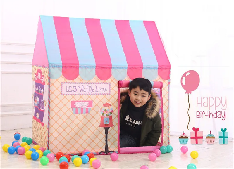 Палатка игрушечная розовая Портативный Складная Типи складной для дома и улицы красочный игровой Домашняя игра палатка Подарочные