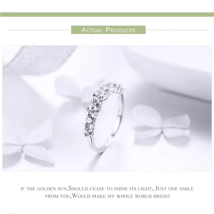 WOSTU, свадебная ледяная красота, кольцо, 925 пробы, серебряное, ослепительно чистое, CZ, кольца для женщин, обручальное, стильное, ювелирное изделие, FIR475