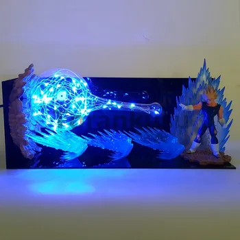 

Dragon Ball Z Vegeta Action Figures Super Saiyan Kamehameha Led Lighting Toy Anime Dragon Ball Super Evil Vegeta Figurine DBZ
