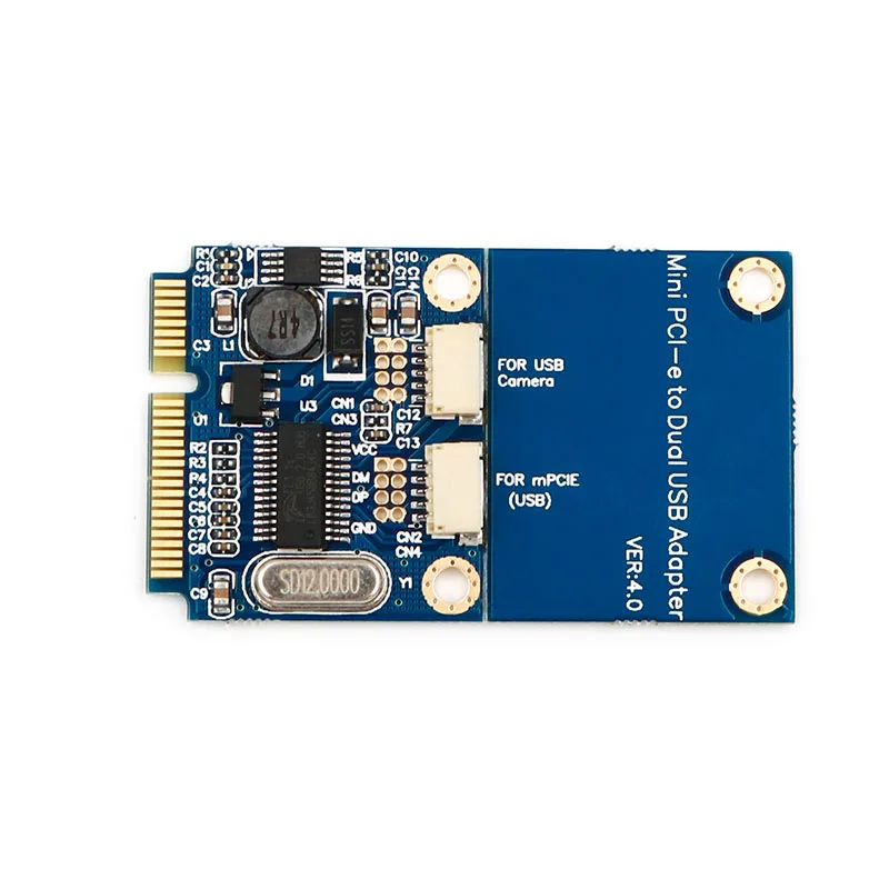 Mini PCIe Pci-e к двойному usb-адаптеру mpcie в портах Usb2.0 5 Pin конвертер карта для полной/половинной высоты мини-карты без драйвера