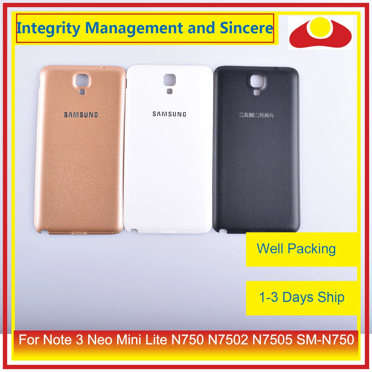 10 шт./лот корпус для Samsung Galaxy Note 3 Neo Mini Lite N750 N7502 N7505 Задняя Крышка аккумуляторной