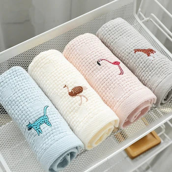 

34x75cm 100% Cotton Towel Cartoon Animal Soft Absorbent Cotton Washcloth Personalized Couple Hand Towel