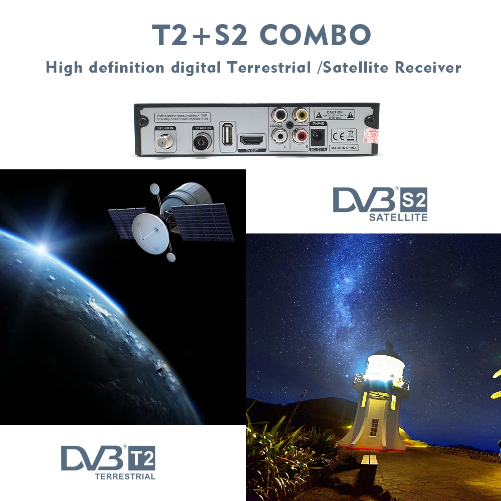 Vmade цифровой эфирный спутниковый ресивер Combo ТВ коробка DVB-T2 DVB-S2 Full HD 1080P ТВ тюнер Поддержка Cccam AC3 IP ТВ для России