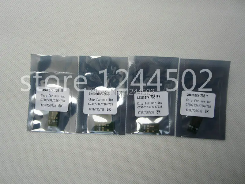 

Compatible new toner cartridge reset chip for Lexmark C736 4 color per set 2 sets per lot