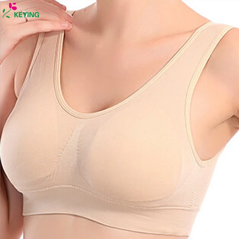 

KEYING Sleep Camisoles Nylon Women's Comfort Girls Bralette Racerback Style Padded Seamless Ultimate Plus Size Underwear Tanks