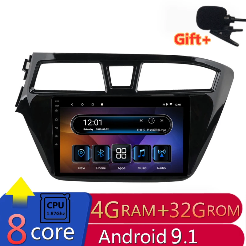 Best 9" 4G RAM 8 cores Android Car DVD GPS Navigation For HYUNDAI I20 2014 2015 2016 2017 2018 audio stereo car radio headunit wifi 0