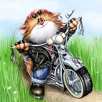 

5D DIY Diamond painting Motor Cat Full Drill Rhinestone cross stitch kits handmade embroider Crafts for child