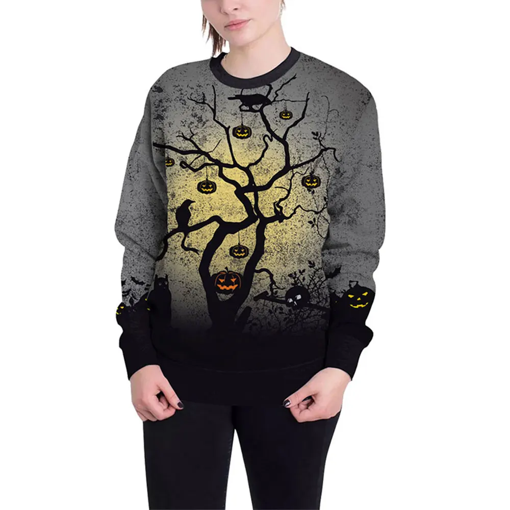Удобная верхняя одежда с длинными рукавами Толстовка Хэллоуин хоп пуловер теплый толстовка для хеллоуина полиэстер