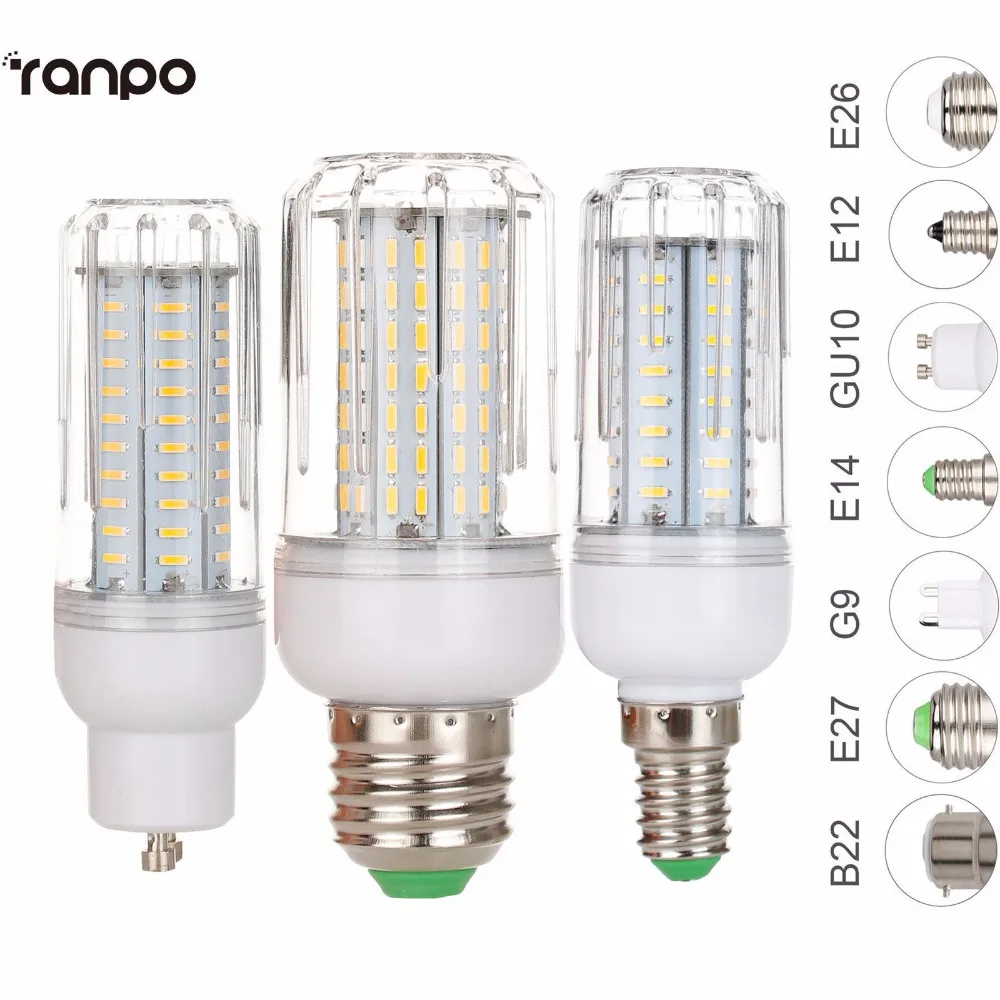 4014 SMD СВЕТОДИОДНЫЙ Светодиодная лампа кукуруза E27 E26 E14 E12 B22 GU10 G9 высокое Мощность AC