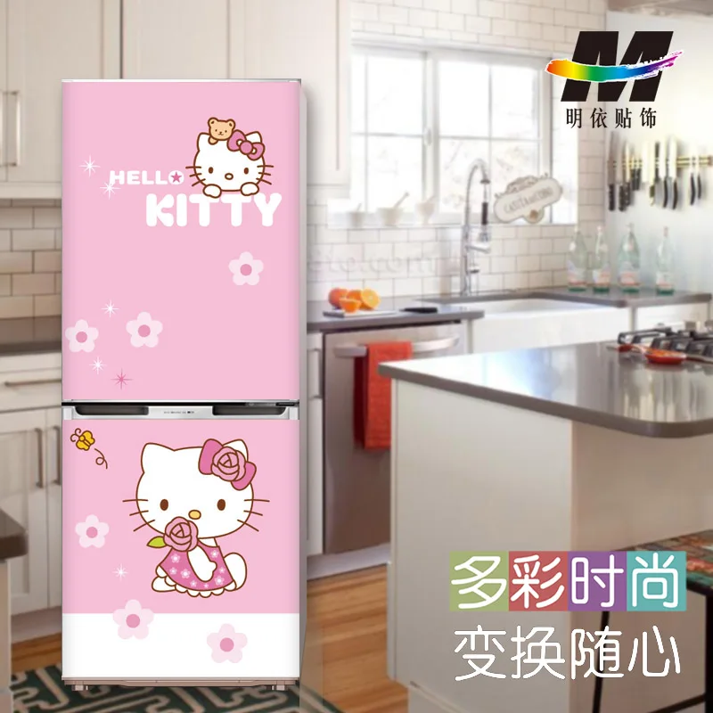 

55*85cm Cartoon Design Refrigerator Stickers Renovation Film Fridge Magnet Air Conditioning Impermeable Decorations